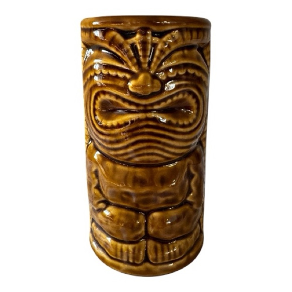 Hawaii Luau Tiki Mug Brown Ceramic Bar Cup 2010